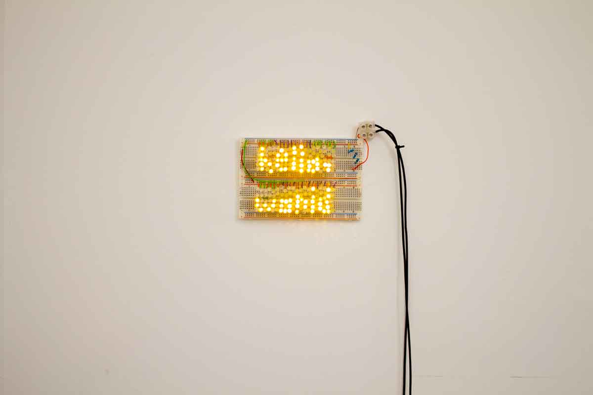 prototype close up Hello world LED